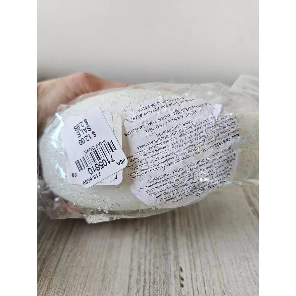 Pottery Barn sparkle‎ dove candle bird glitter vintage